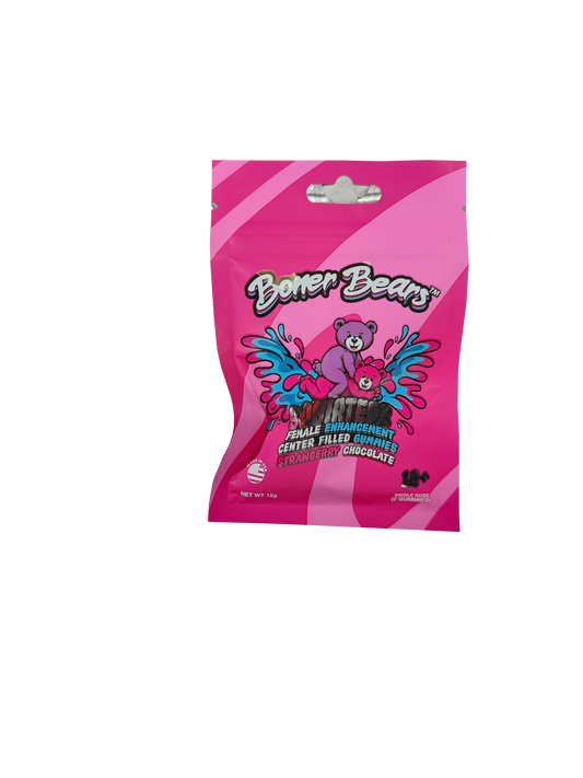 Single packet of Boner Bears Squirters Female Enhancement. A premium female enhancement supplement gummy.