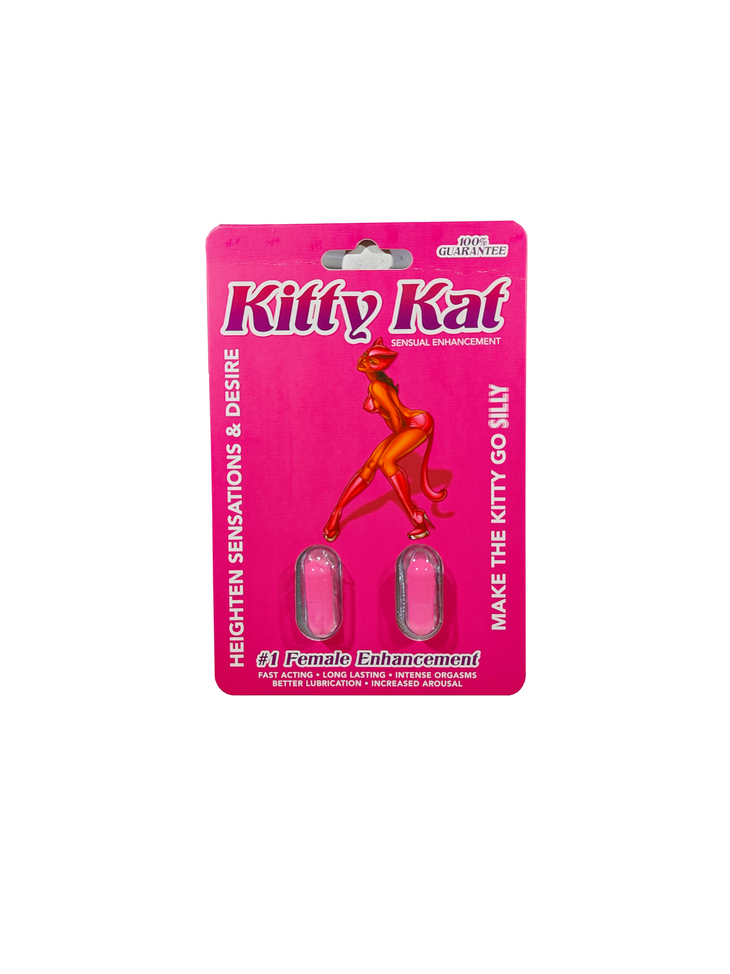 Double capsule packet of Kitty Kat Female enhancement supplement product.