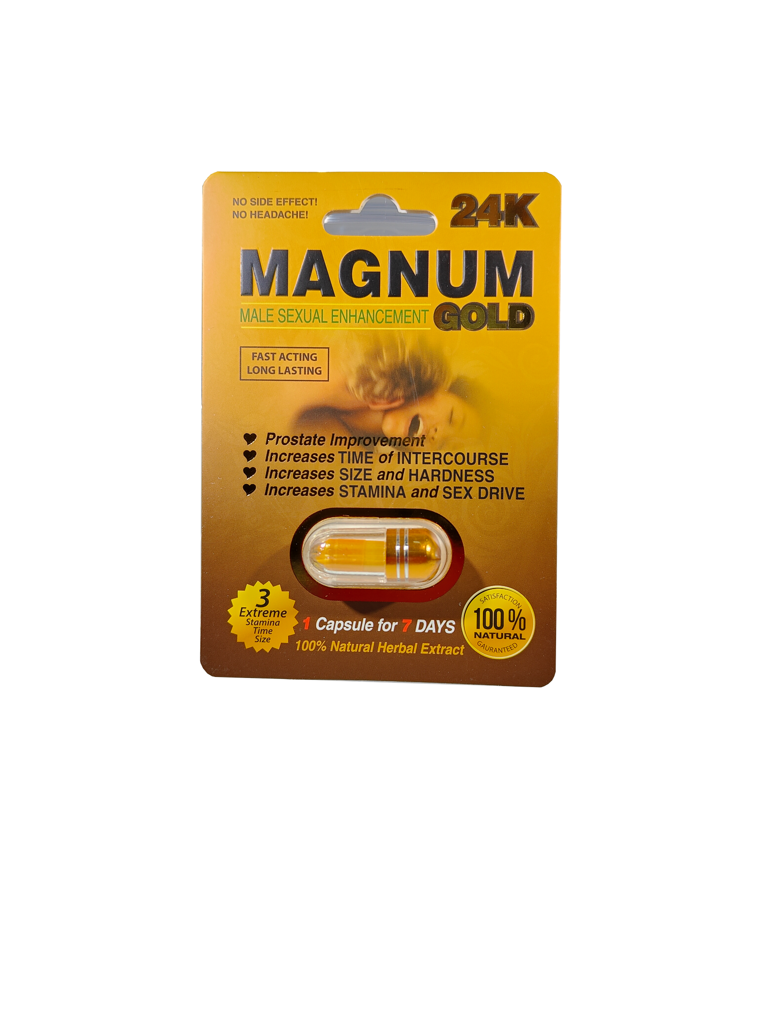 Single packer Magnum 9800 24K Gold male enhancement supplement product