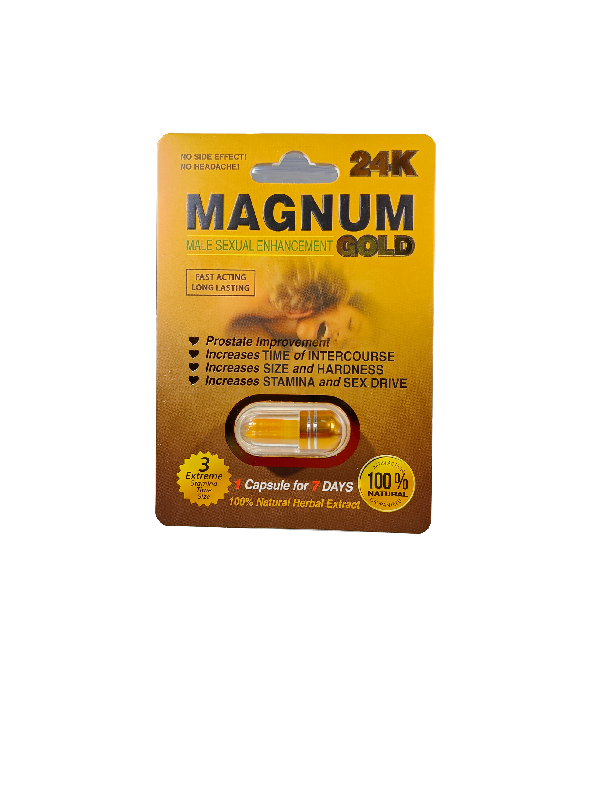 Single packer Magnum 9800 24K Gold male enhancement supplement product