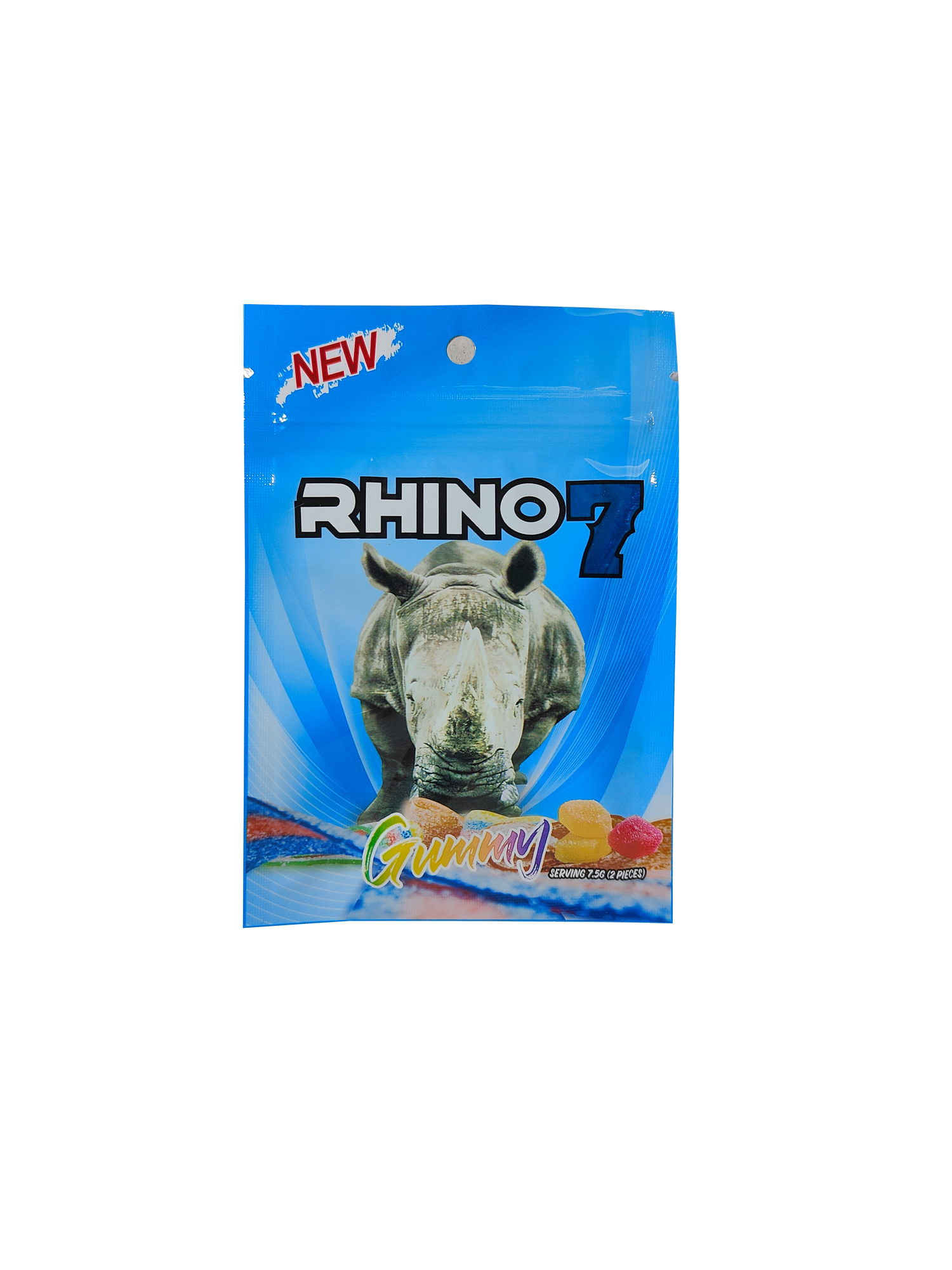 Single Packet of Rhino 7 Gummies. A male enhancement supplement gummy.