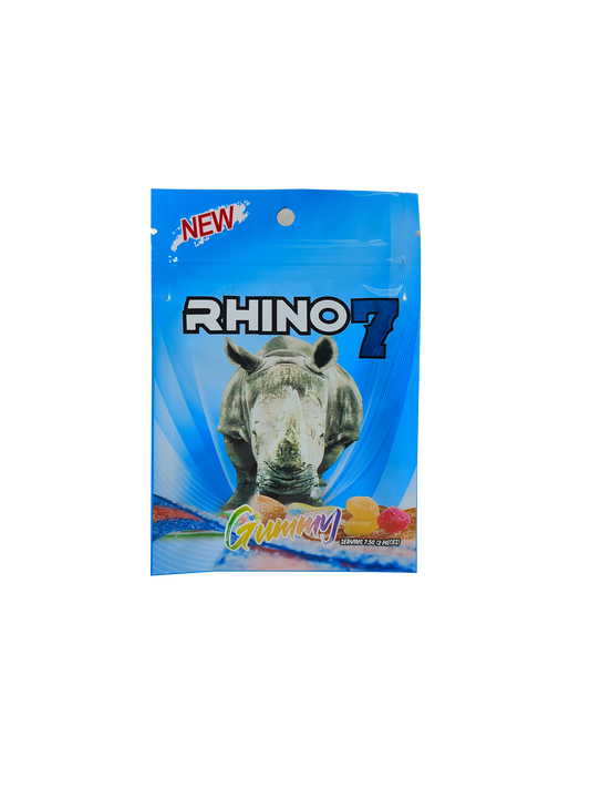 Single Packet of Rhino 7 Gummies. A male enhancement supplement gummy.