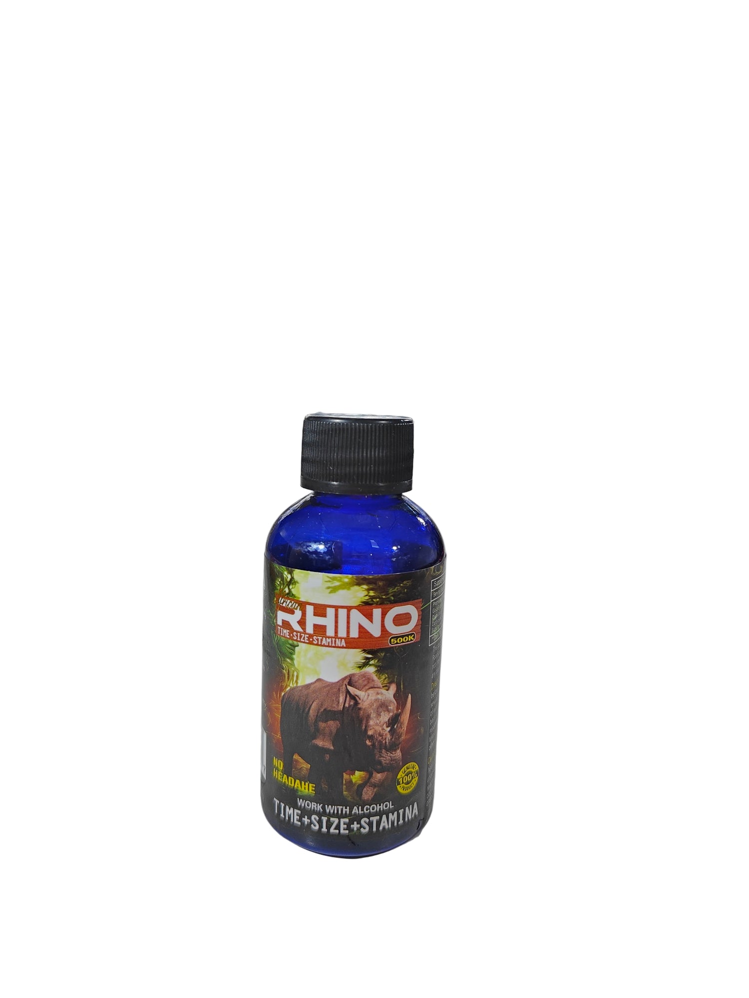 Single shot of Rhino African 500K liquid male enhancement shots.
