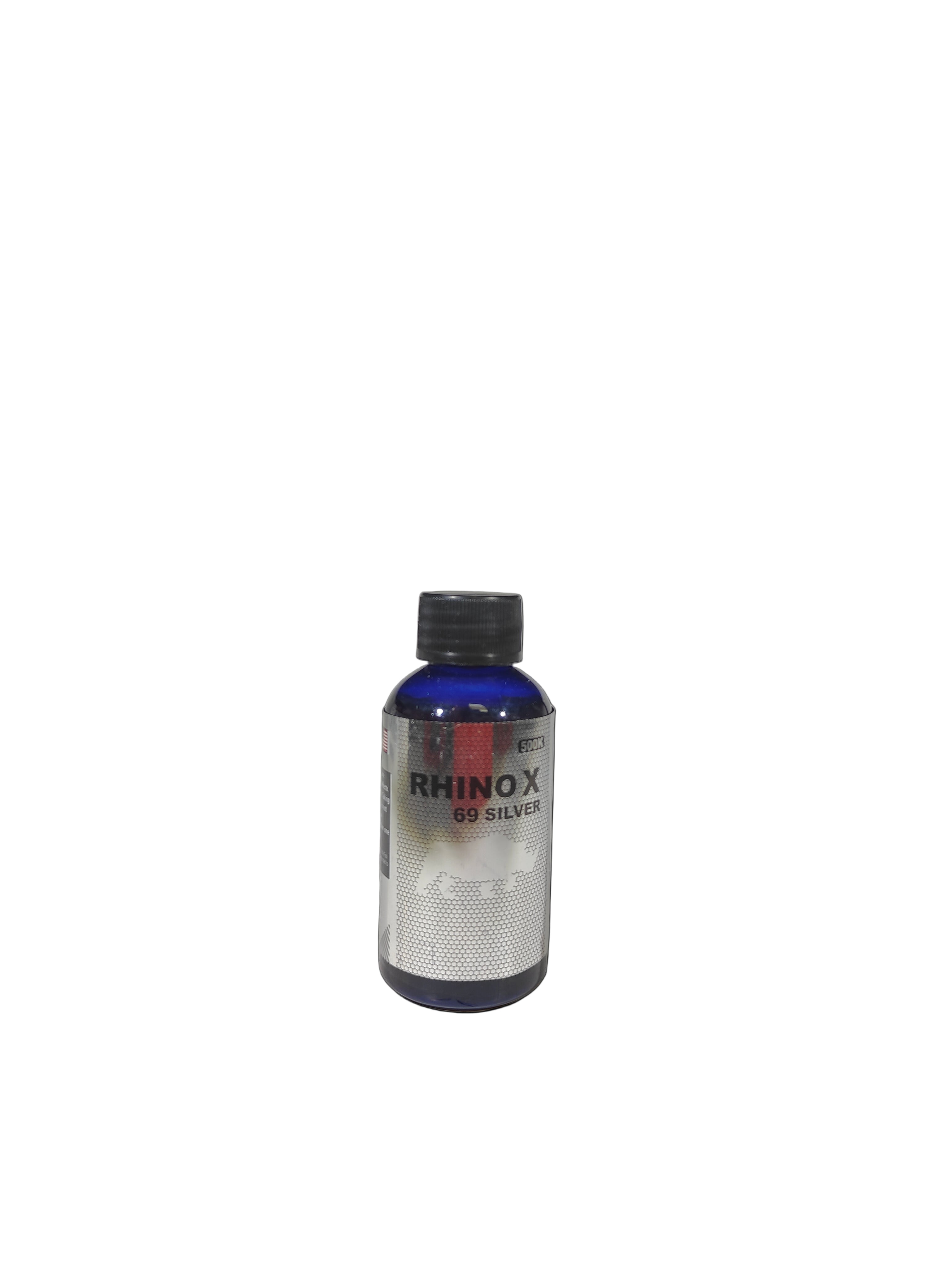 Single shot of Rhino X Silver, a male enhancement supplement.