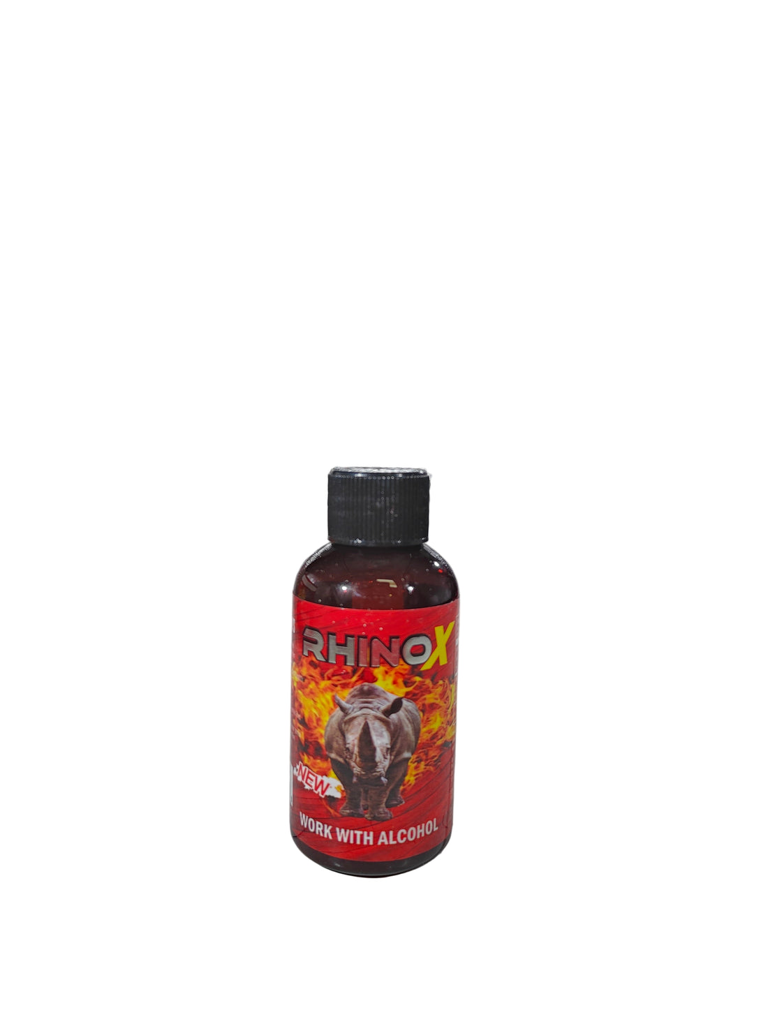 Single shot of Rhino X liquid male sexual enhancement supplement. 