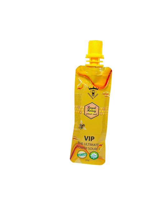 Single honey packet of Royal Honey VIP a male enhancement supplement.