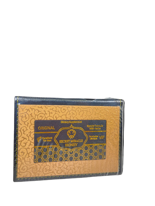 Front view of Secret Miracle Honey, A premium stamina and energy enhancement.