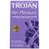Front View of Trojan Her Pleasure Lubricated Latex Condoms box