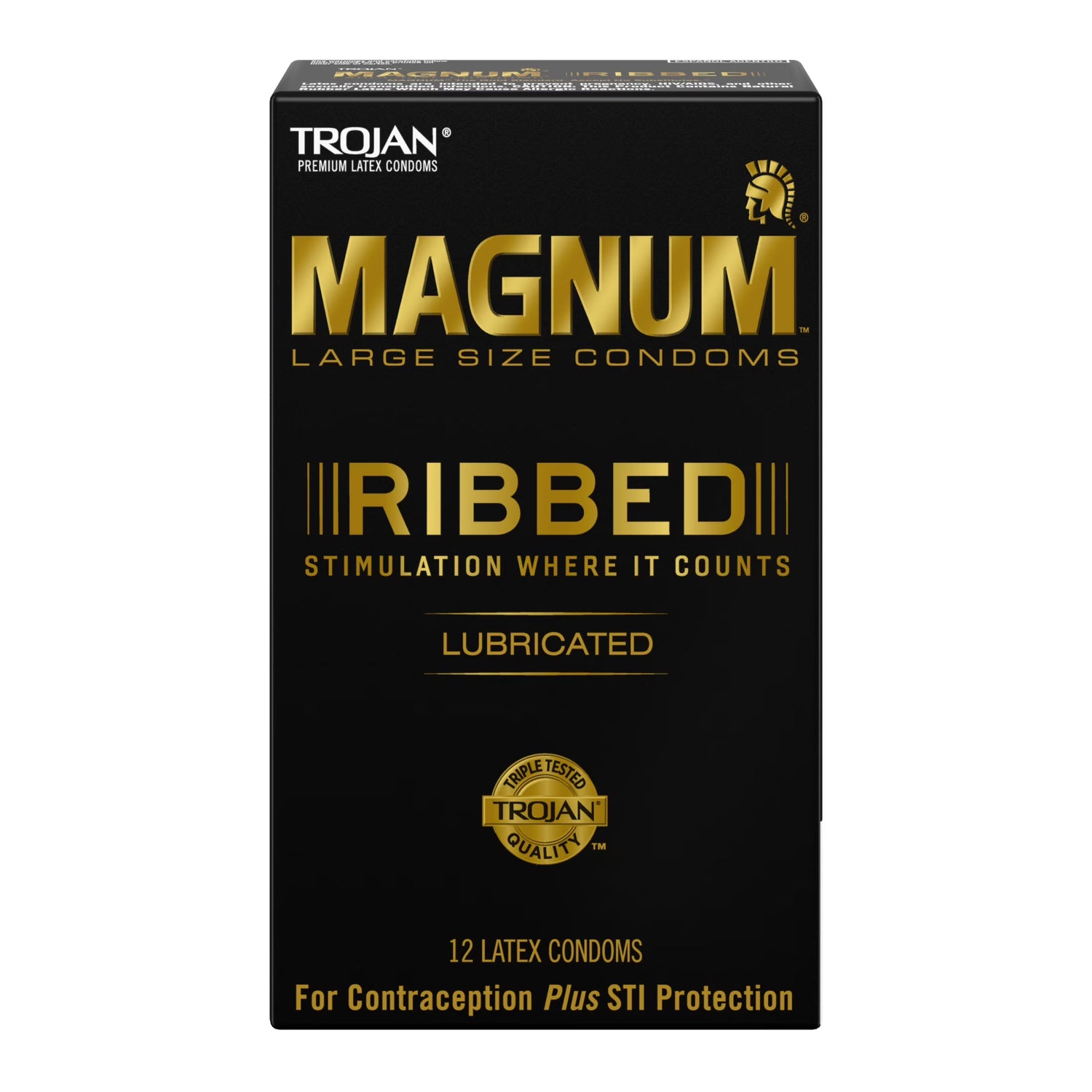 Front View of Trojan Magnum Lubricated Latex Condoms box