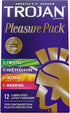 Front View of Trojan Pleasure pack Lubricated Latex Condoms box