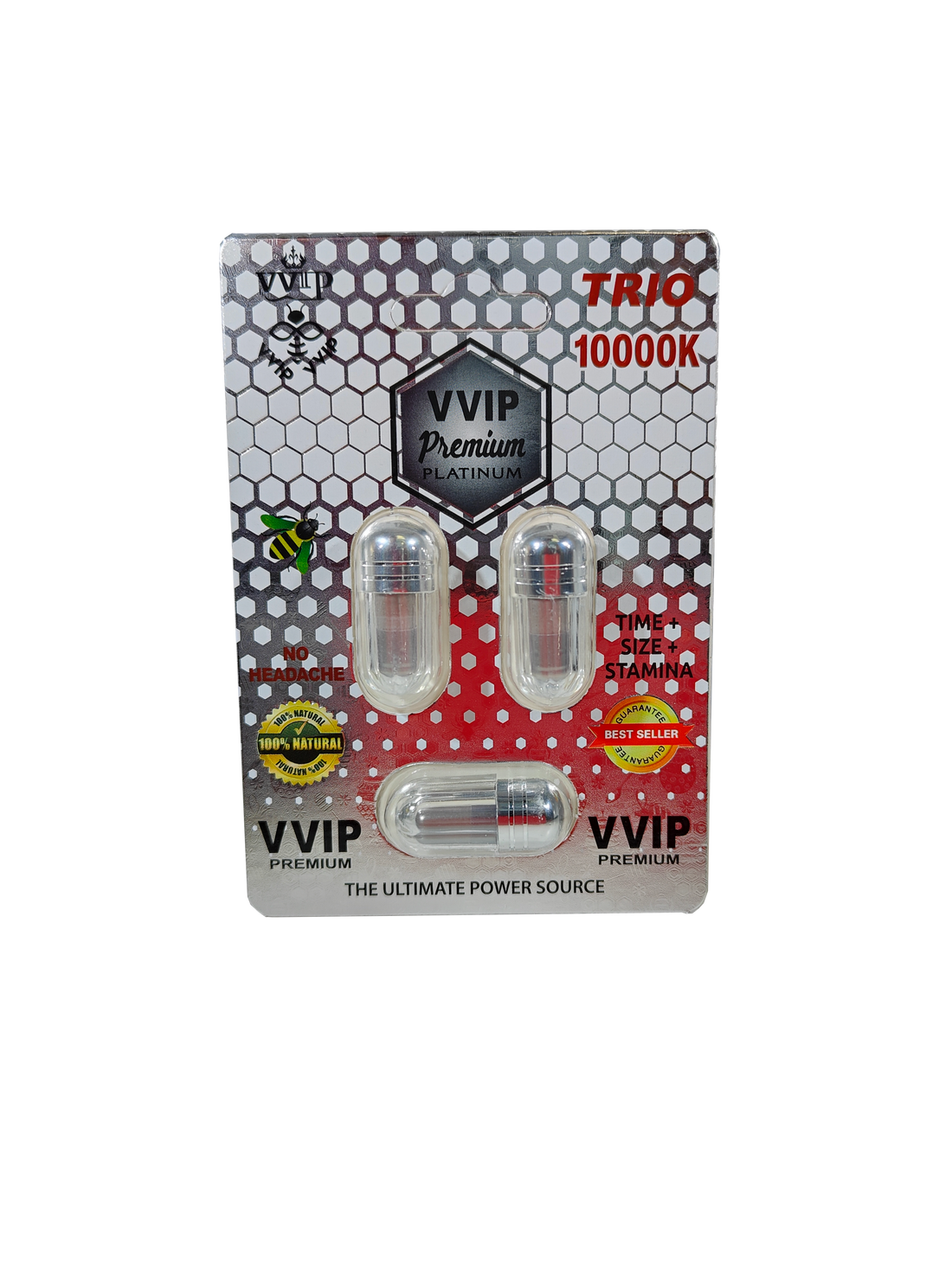 Triple capsule VVIP Premium Platinum 10000K, a male stamina male enhancement supplement pill.